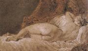 Reclining female Nude seen from behind Francois Boucher